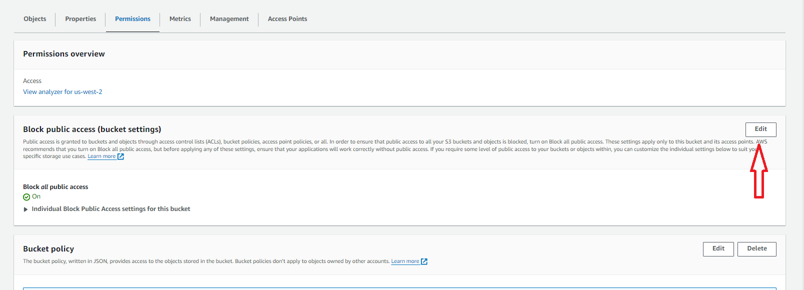 Edit for Blocking Public Access